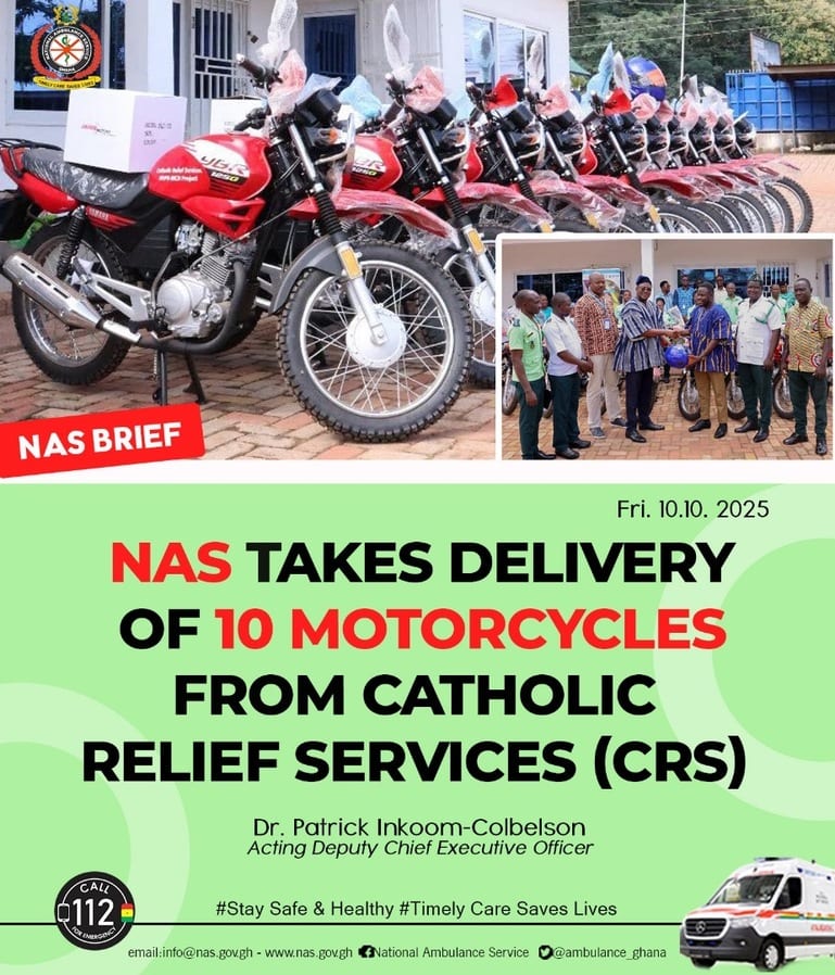 NAS Takes Delivery of Motorcycles from Catholic Relief Services to Strengthen Emergency Access