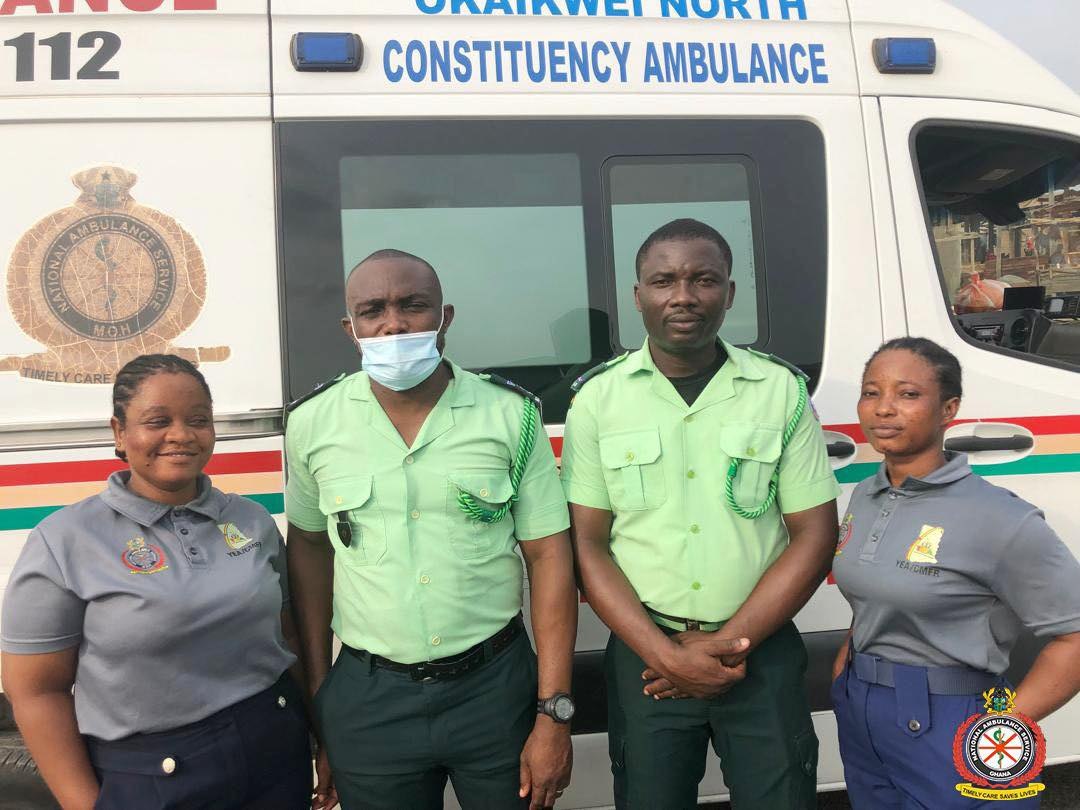 National Ambulance Service Stands Strong at Ofankor–Nsawam Accident Scene