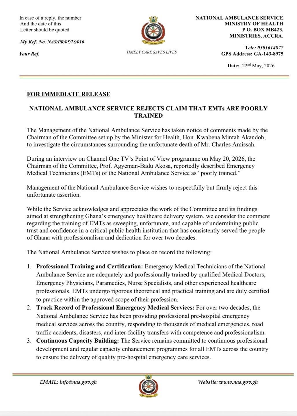 National Ambulance Service Rejects Claim That EMTs Are Poorly Trained