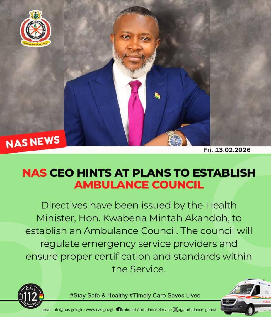 NAS CEO HINTS AT PLANS TO ESTABLISH AMBULANCE COUNCIL
