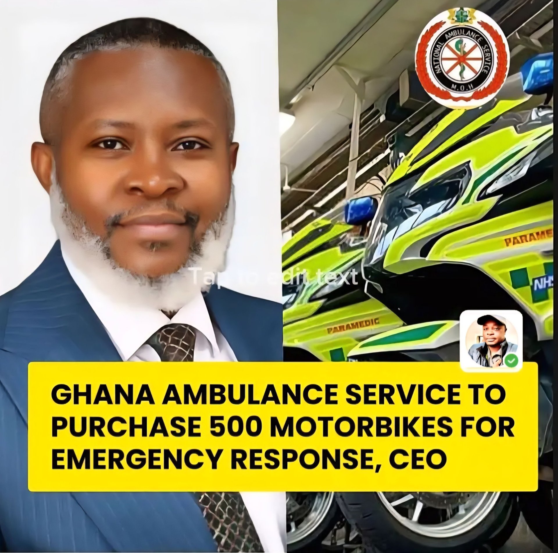 #RapidMotorUnit #TimelyCareSavesLives #NationalAmbulanceGh